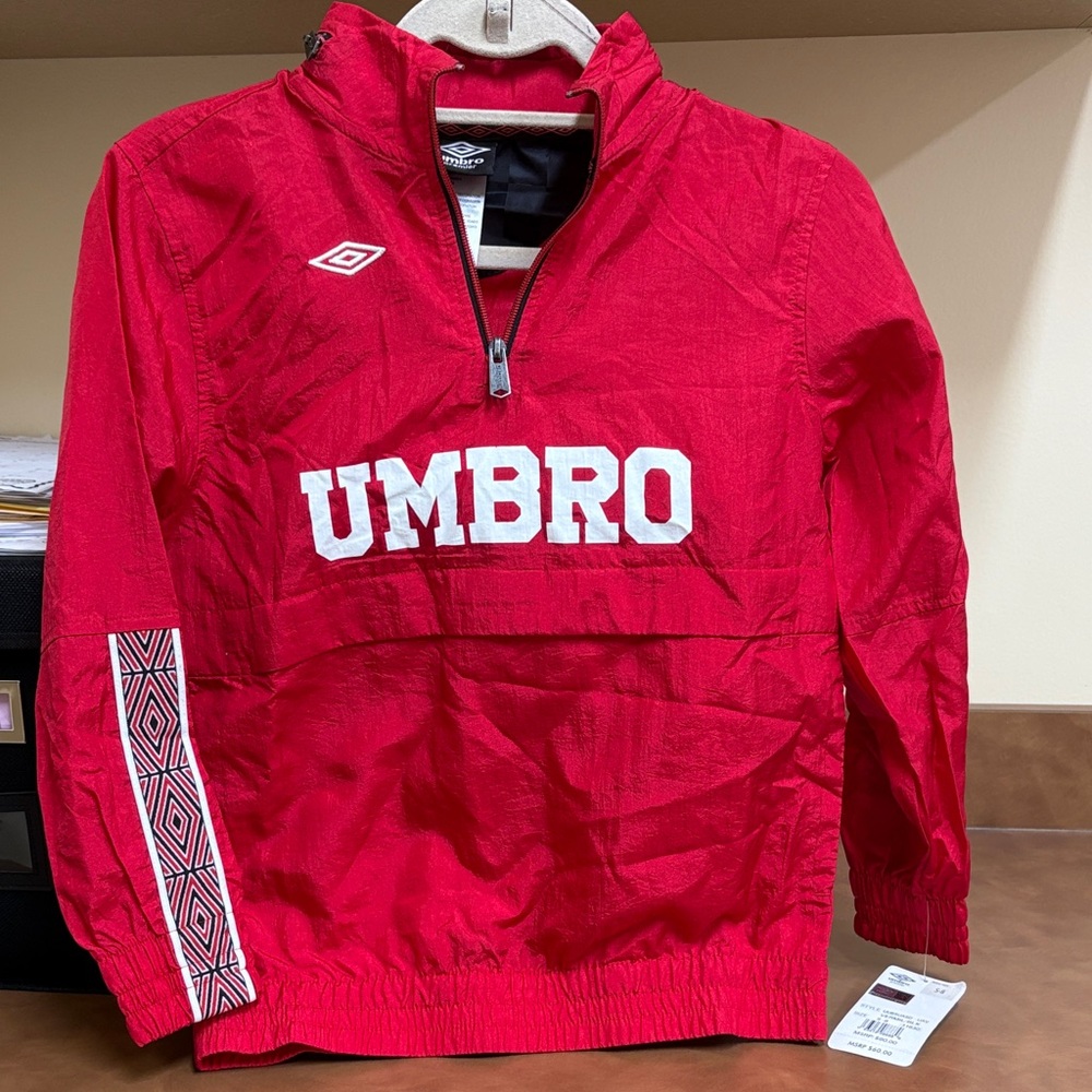 NWT Umbro Kids Red Nylon 1/4 Zip Jacket Size‎ Small-8